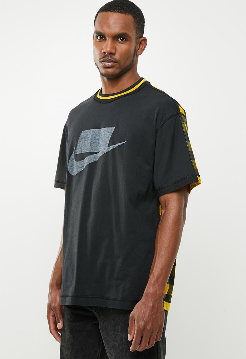 Nike - Nsw nsp  short sleeve top - black & yellow