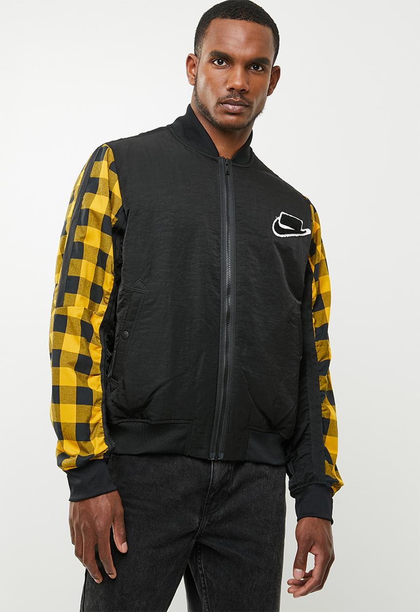 Nike - Nsw nsp bomber jacket - black & yellow