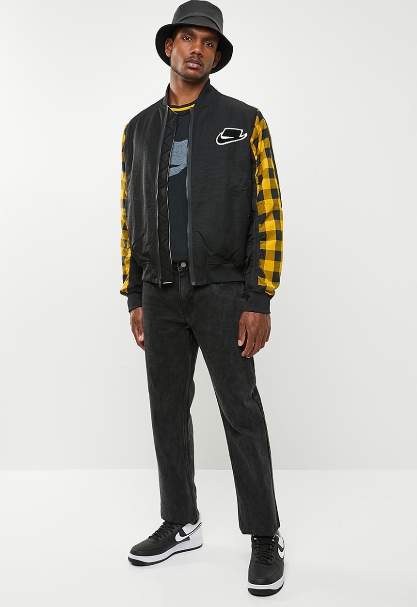 Nike - Nsw nsp bomber jacket - black & yellow