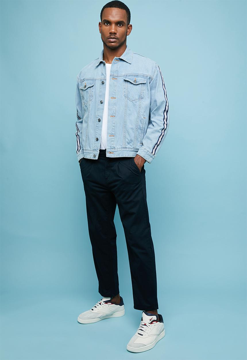 Superbalist - Loose taped denim trucker jacket - blue