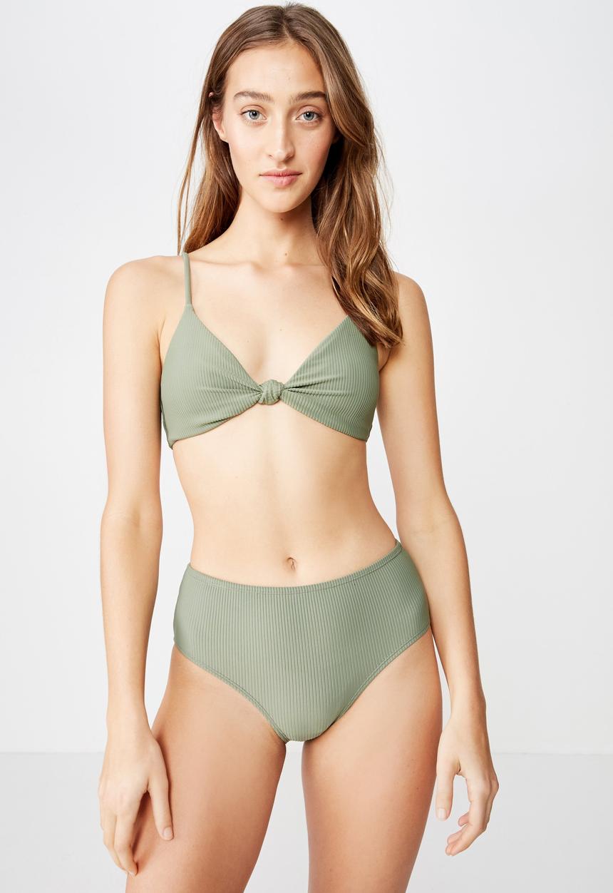 Cotton On - Highwaisted full bikini bottom - green