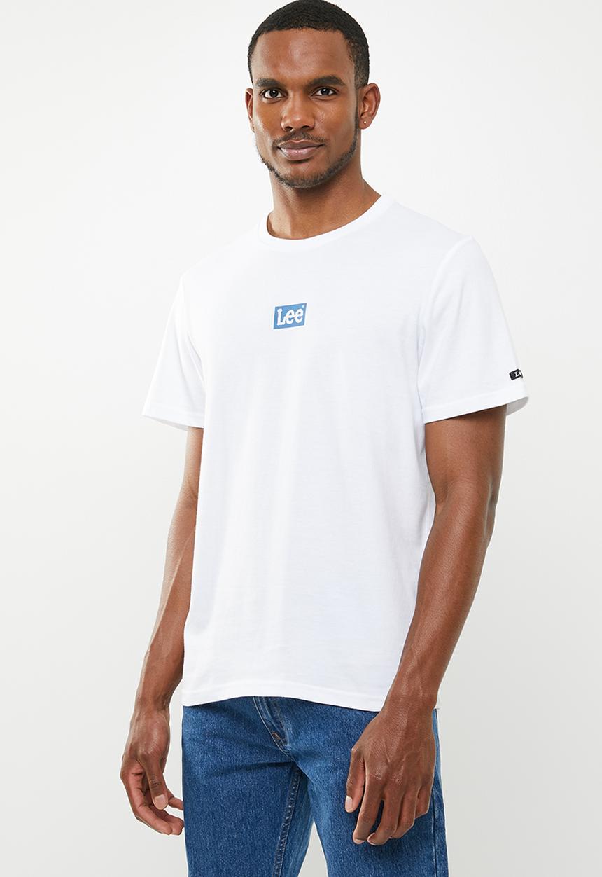 Lee  - Centre chest block logo tee - white