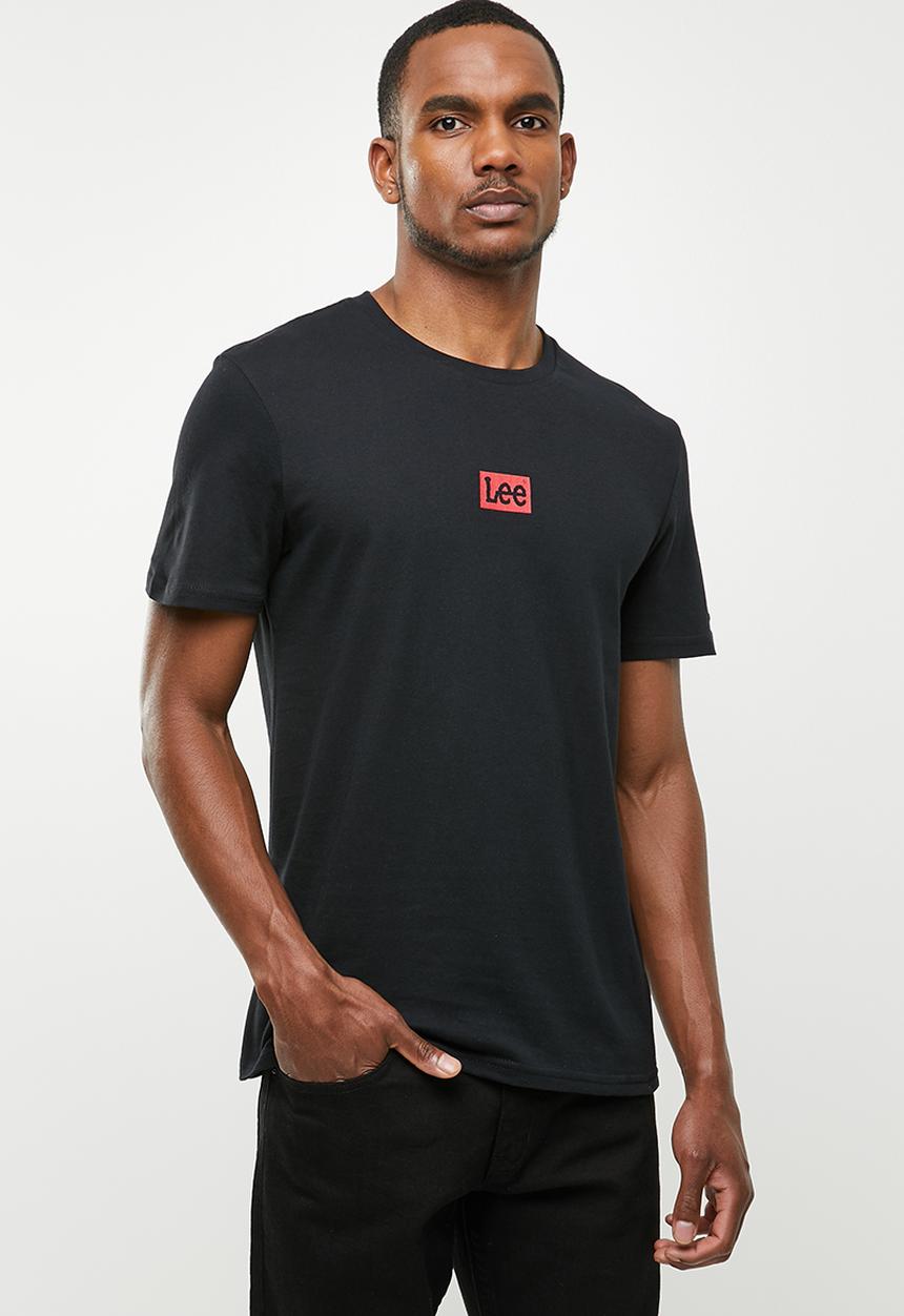 Lee  - Centre chest block logo tee - black