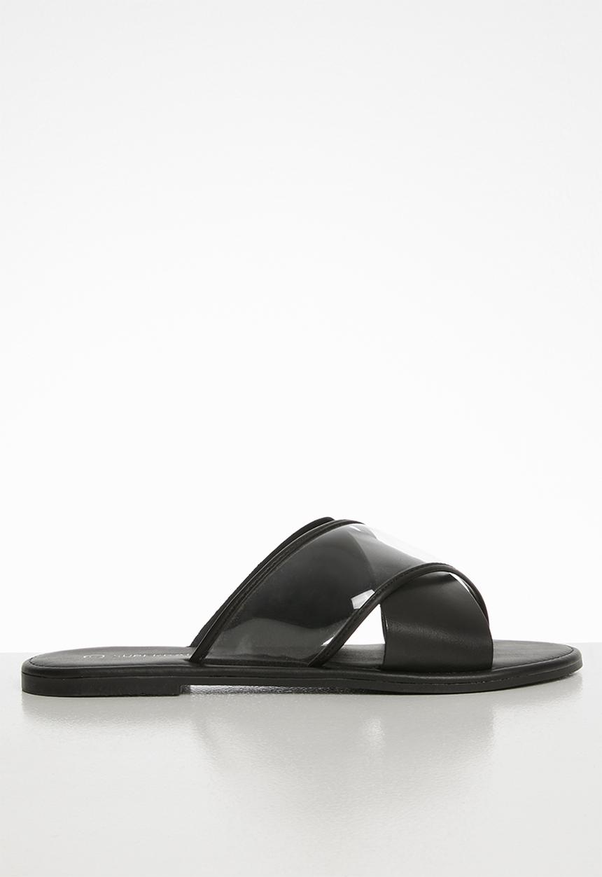 Superbalist - Claire leather cross over sandal - black