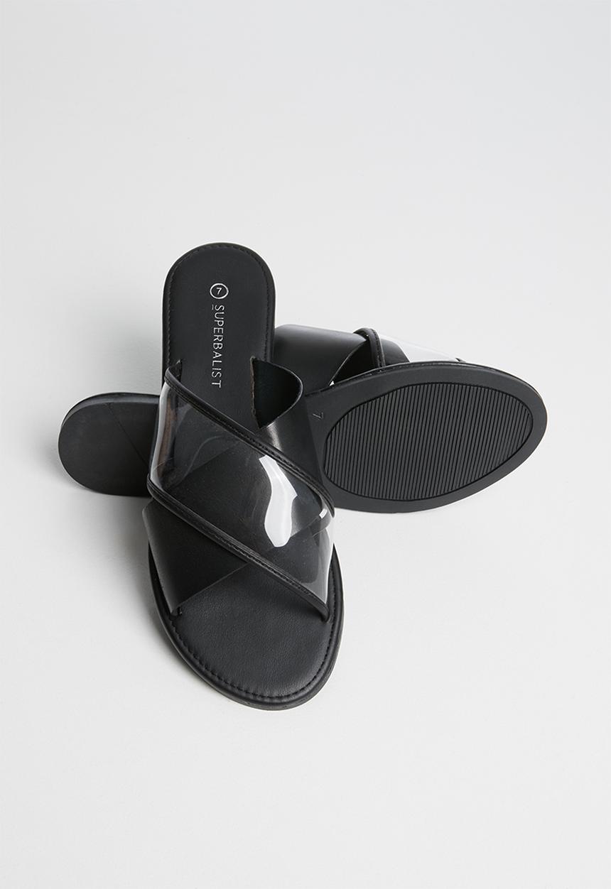Superbalist - Claire leather cross over sandal - black