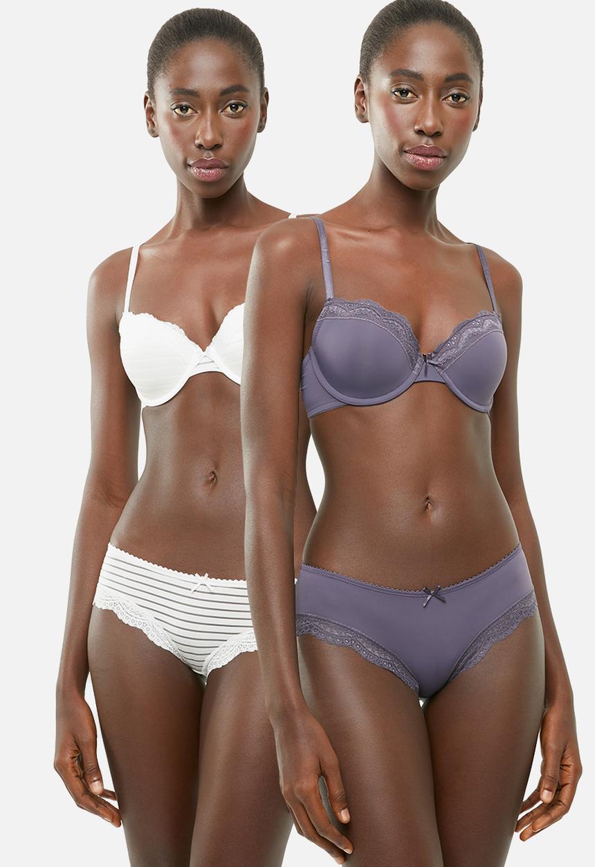 DORINA - Ida 2 pack hipster - white & grey 