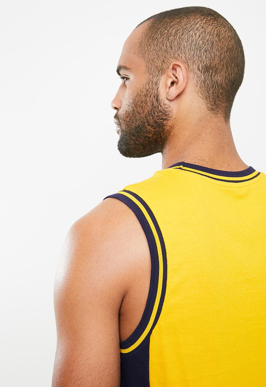 PUMA - Classic short sleeve tee - navy & yellow 