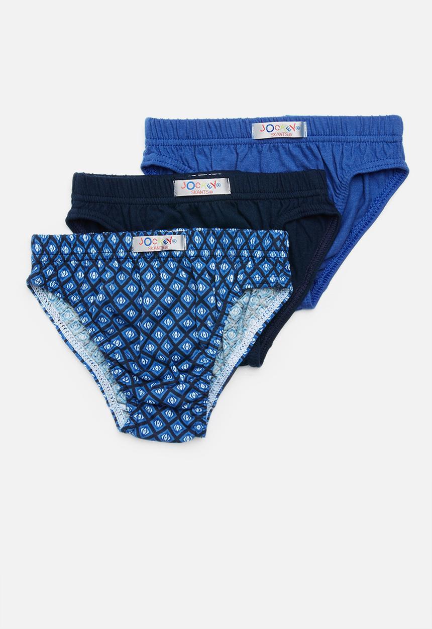 Jockey - 3 Pack plain boys jockey skants - navy