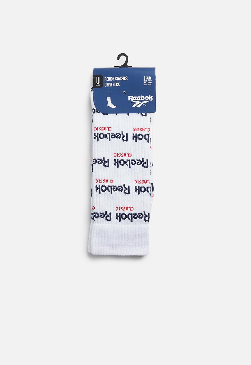 Reebok Classic - CL graphic crew socks - white