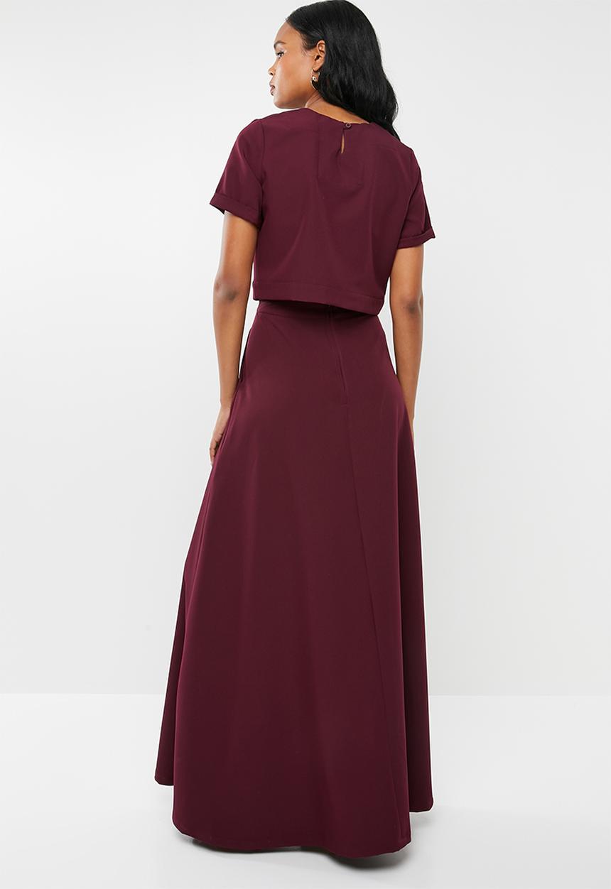 AMANDA LAIRD CHERRY - Lindiwe skirt & naledi top set - burgundy