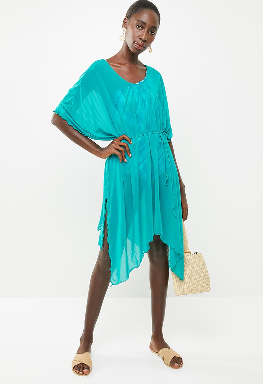 Sun Love - Longer length kimono dress - turquoise
