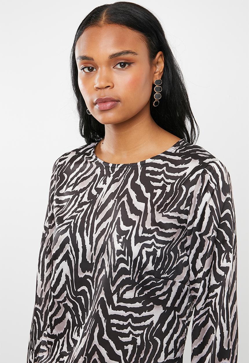 edit - Longsleeve blouse - black & grey 