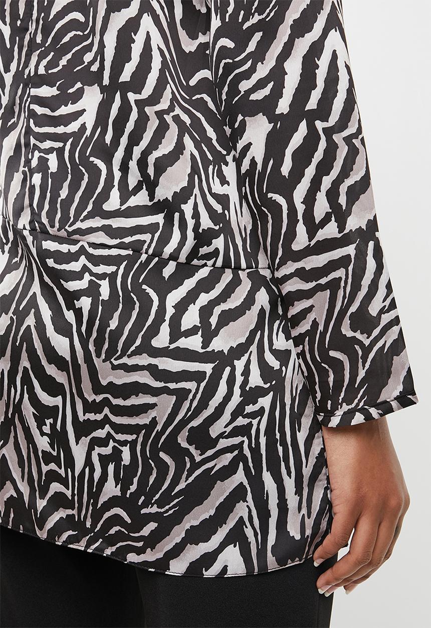 edit - Longsleeve blouse - black & grey 