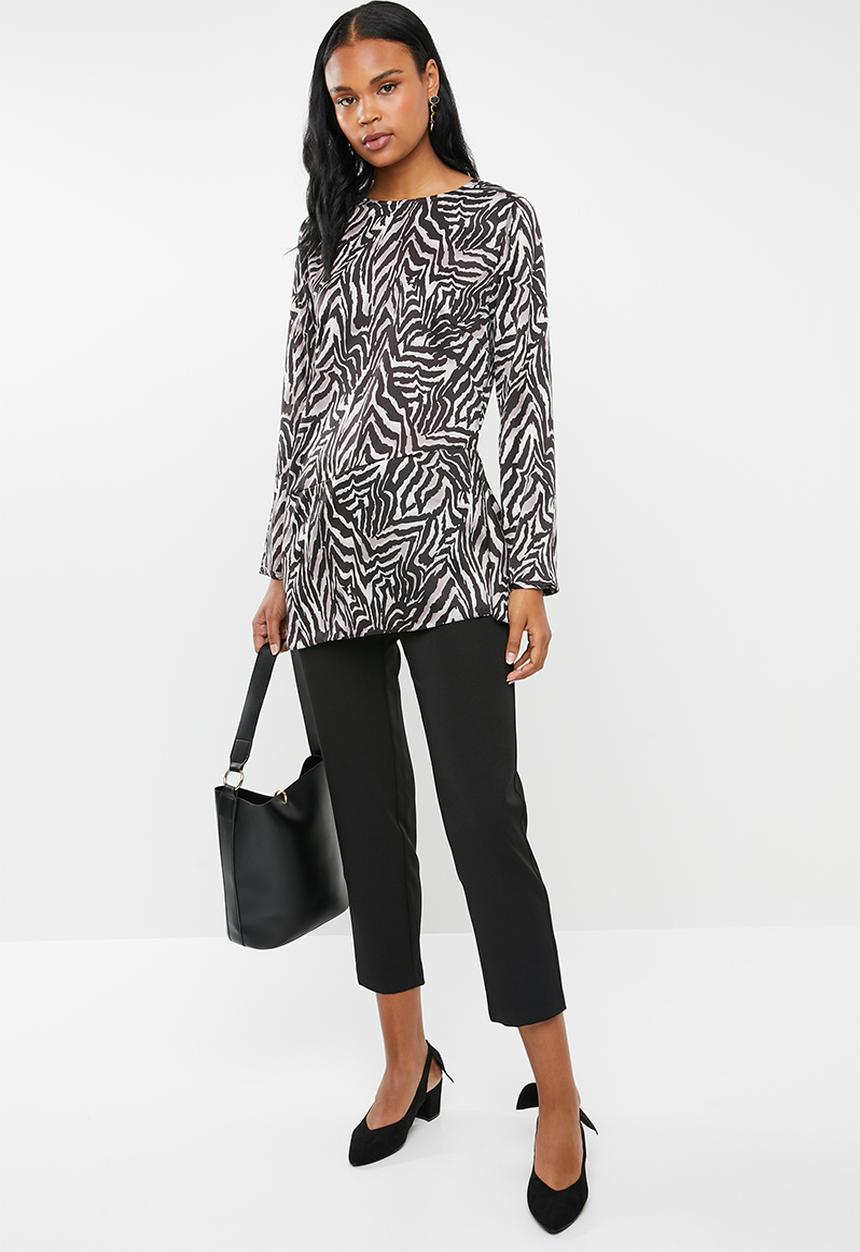 edit - Longsleeve blouse - black & grey 