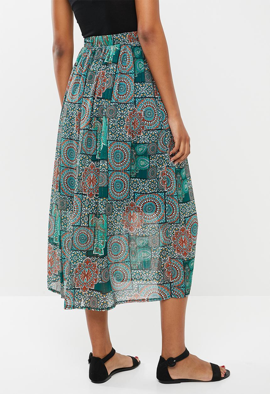edit - Midi flared skirt - muti 