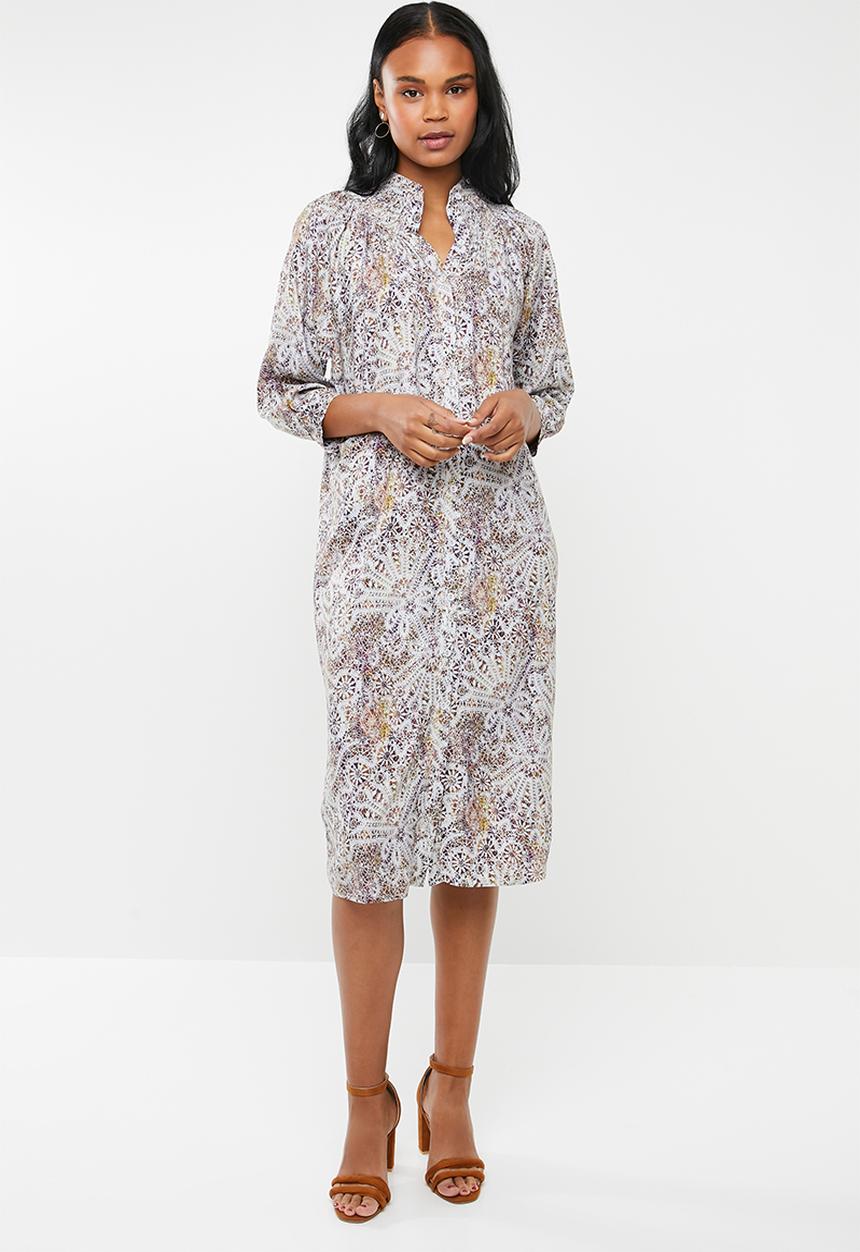 edit - Button down dress - multi 