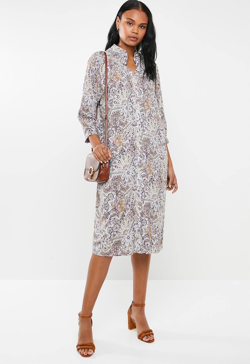 edit - Button down dress - multi 
