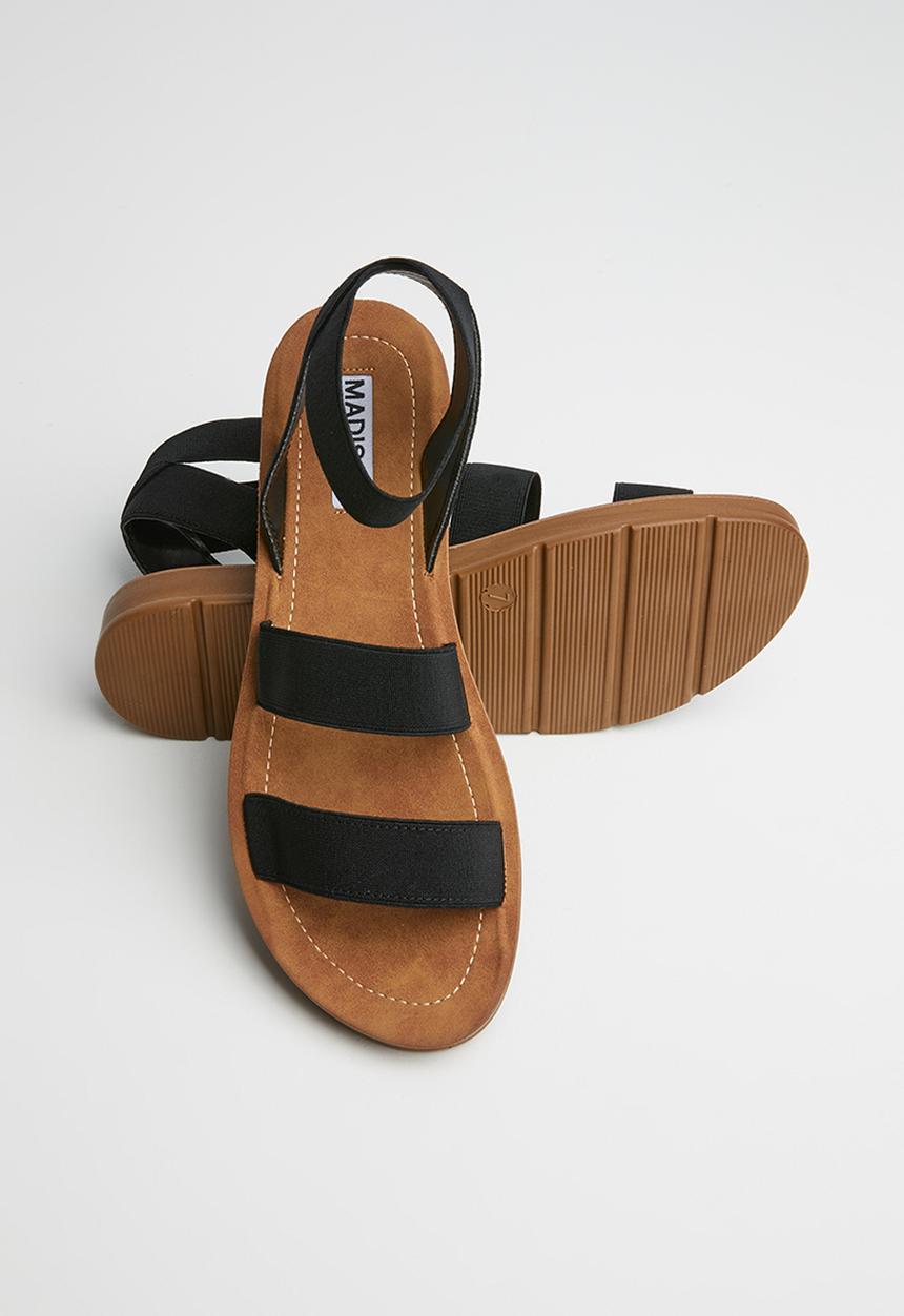 Madison® - Elastic ankle strap sandal - black