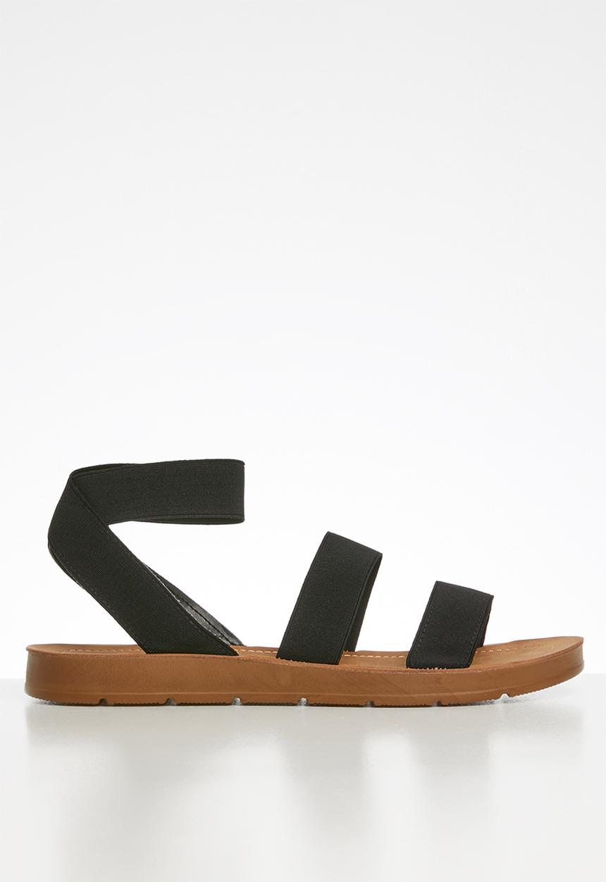 Madison® - Elastic ankle strap sandal - black