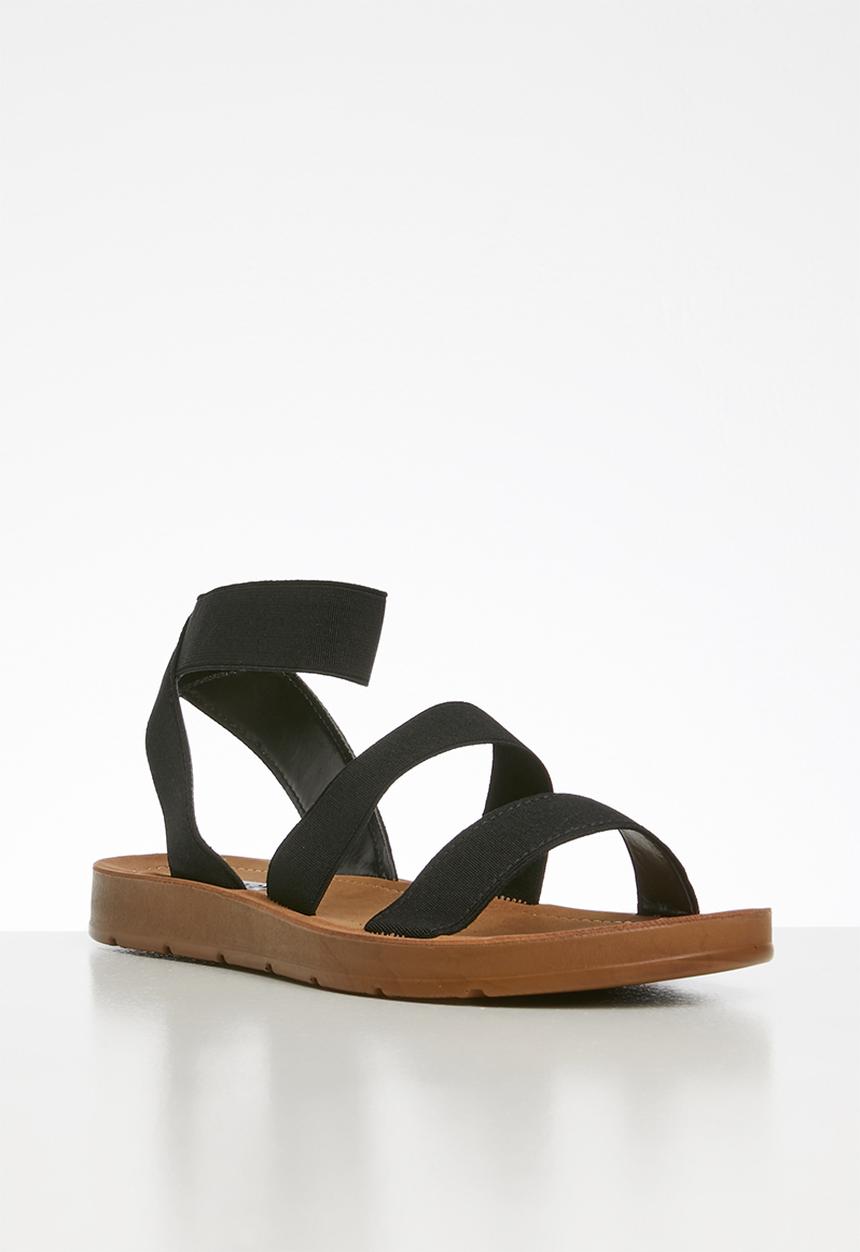 Madison® - Elastic ankle strap sandal - black