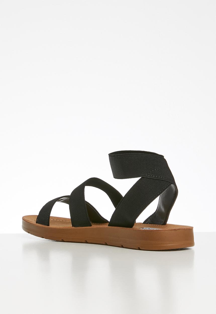 Madison® - Elastic ankle strap sandal - black