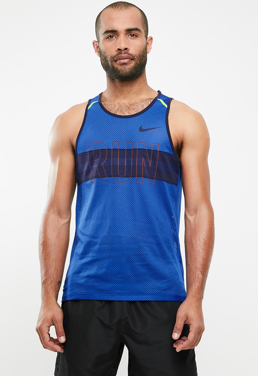 Nike - Nike wild run tank - blue & black