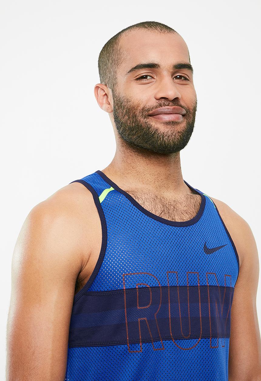 Nike - Nike wild run tank - blue & black