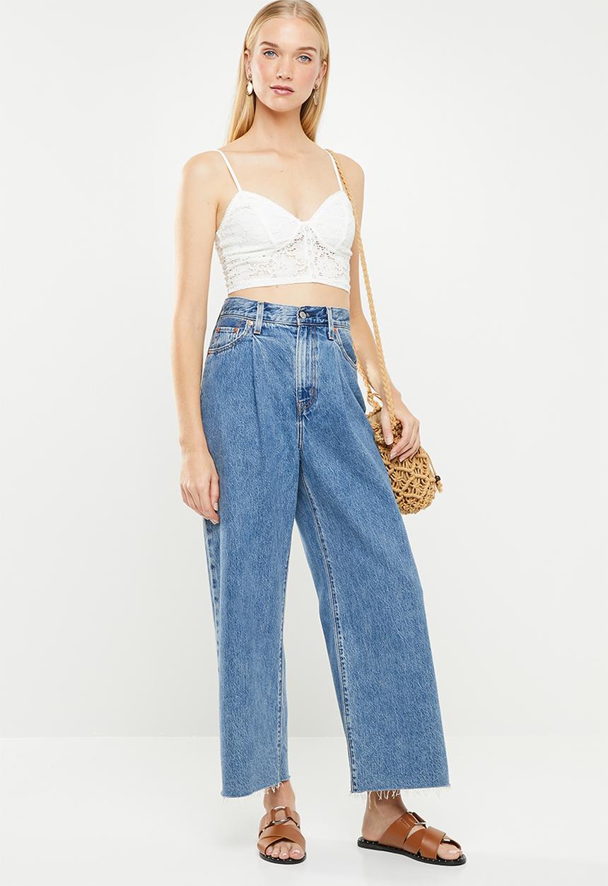New Look - Lace button detail bralet - cream