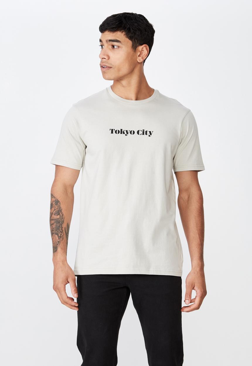 Cotton On - Tokyo city urban tee - smoke grey