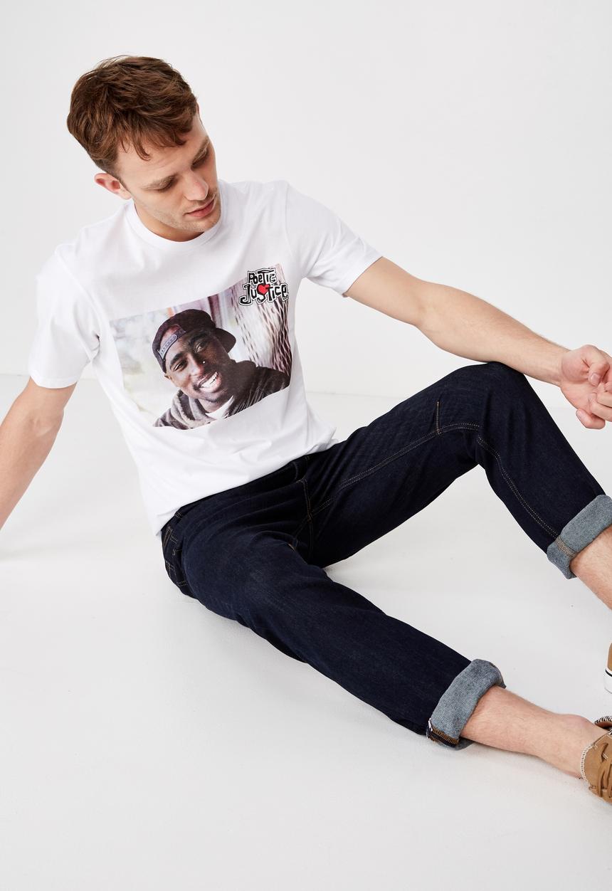 Cotton On - 2pac poetic justice fence tee - white