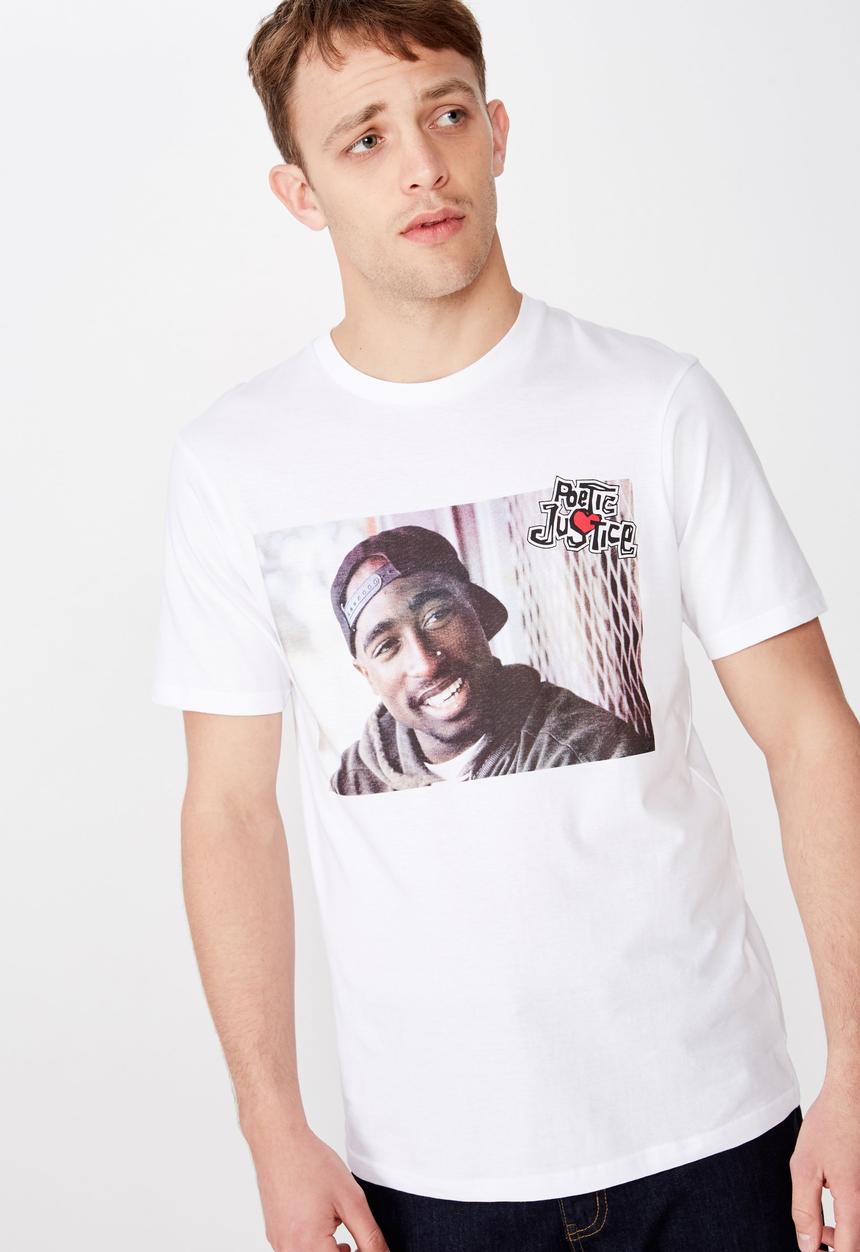 Cotton On - 2pac poetic justice fence tee - white