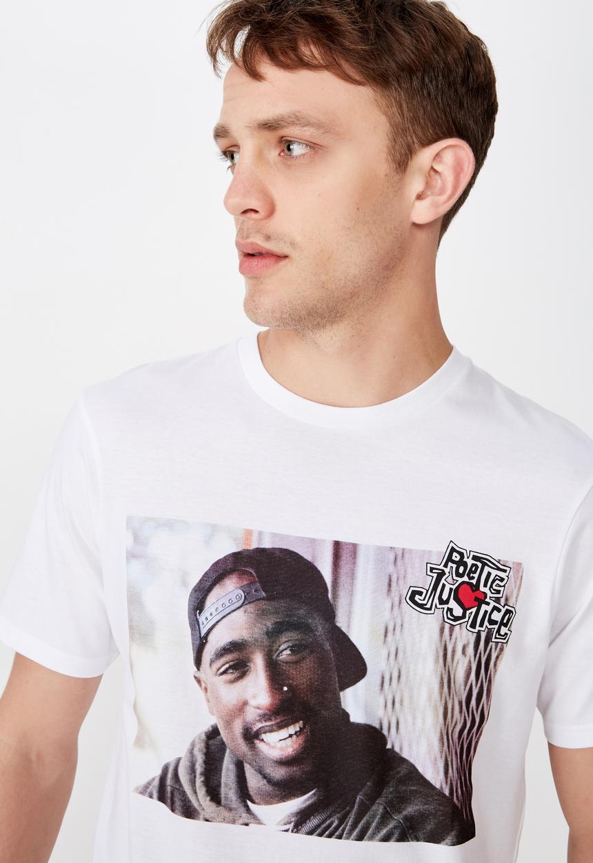 Cotton On - 2pac poetic justice fence tee - white