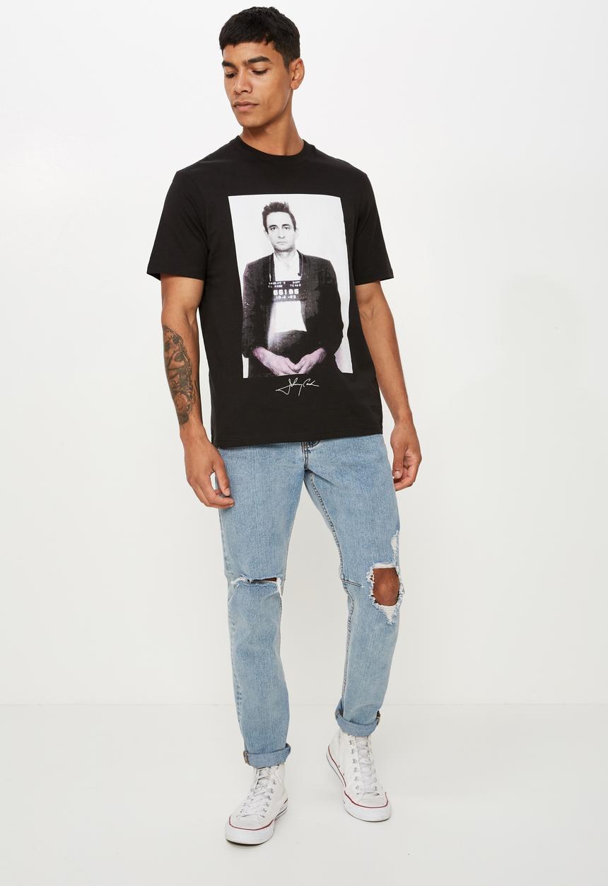 Cotton On - Jonny cash mugshot - black
