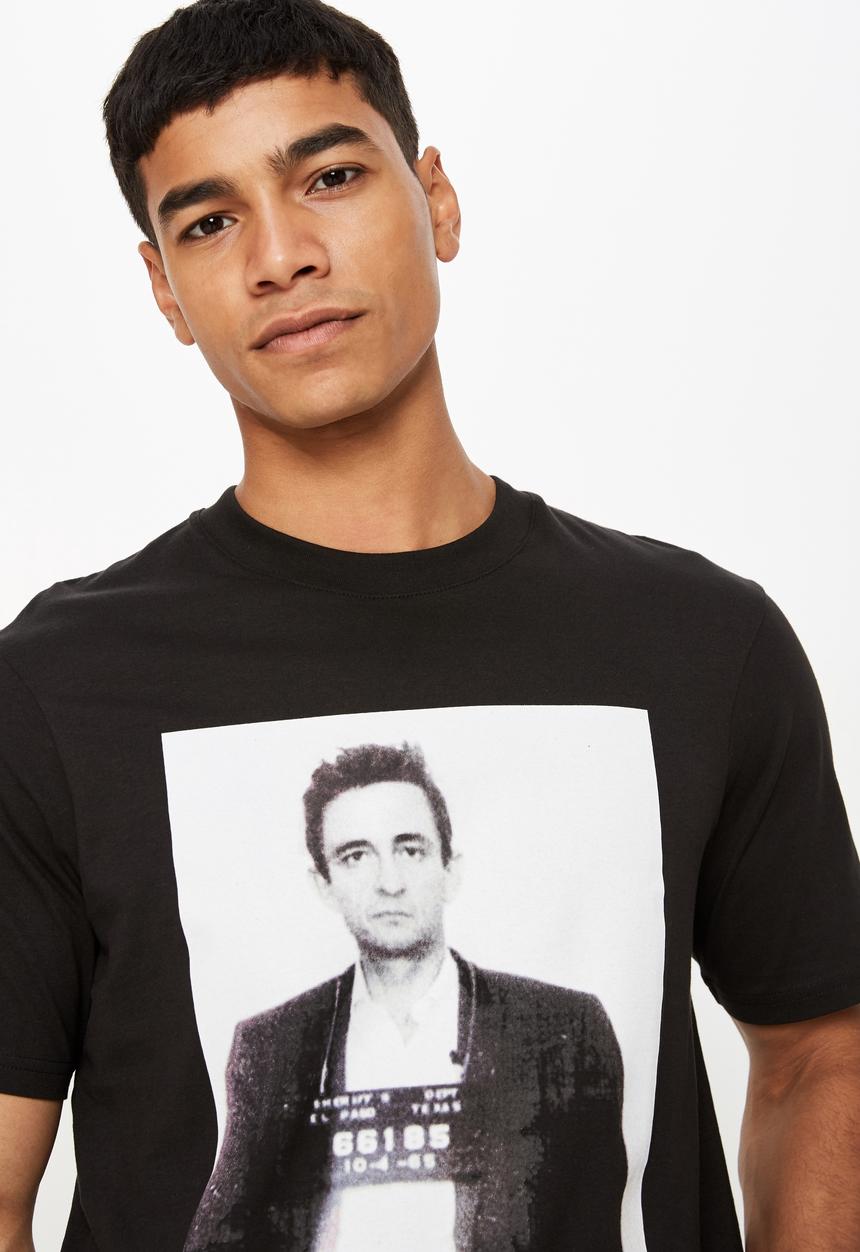 Cotton On - Jonny cash mugshot - black