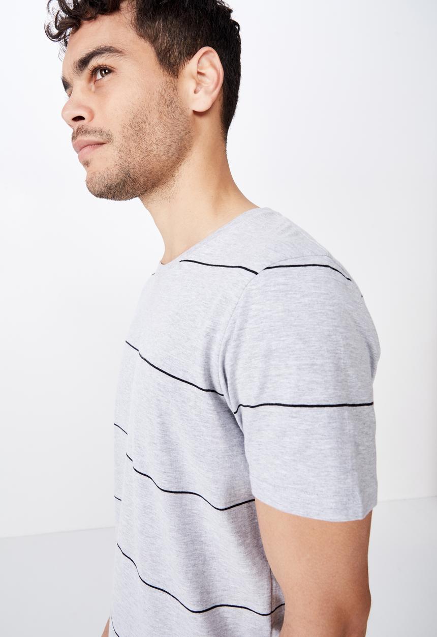 Cotton On - Tbar premium crew neck tee - grey & black 