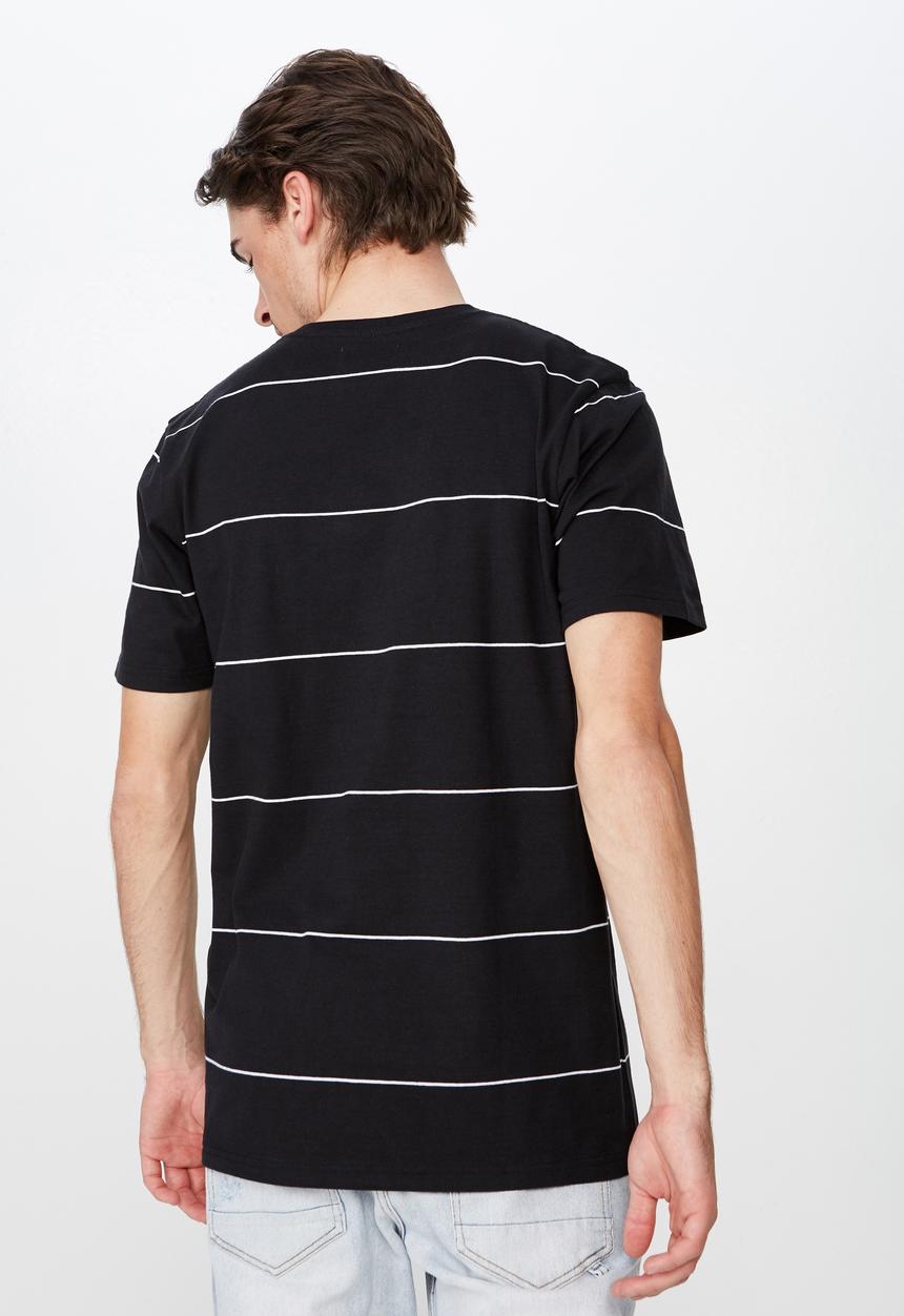 Cotton On - Tbar space premium crew neck tee - black & white