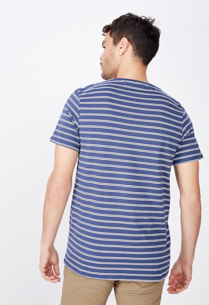 Cotton On - Tbar premium crew neck tee - blue & white