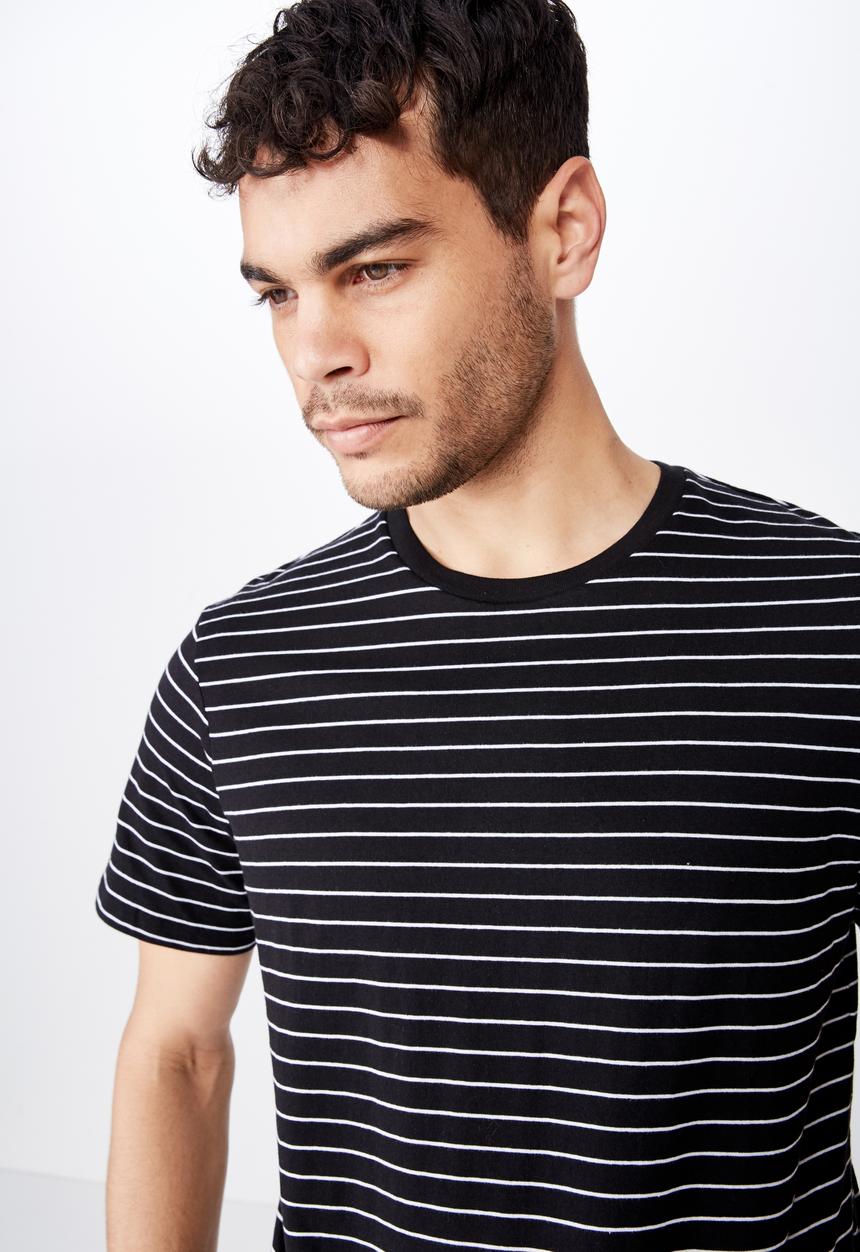 Cotton On - Tbar easy premium crew neck tee - black & white