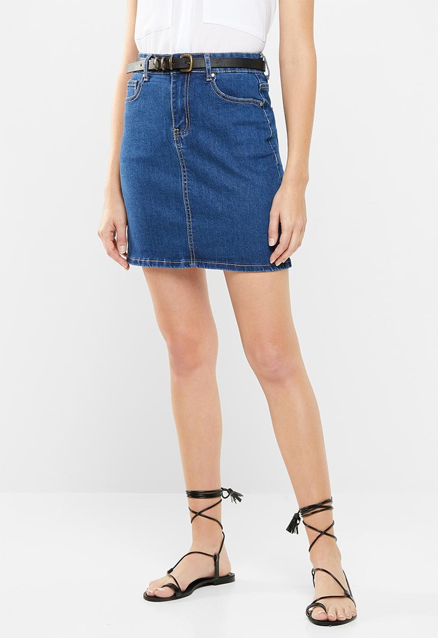 Superbalist - Denim slim fit mini skirt -  blue