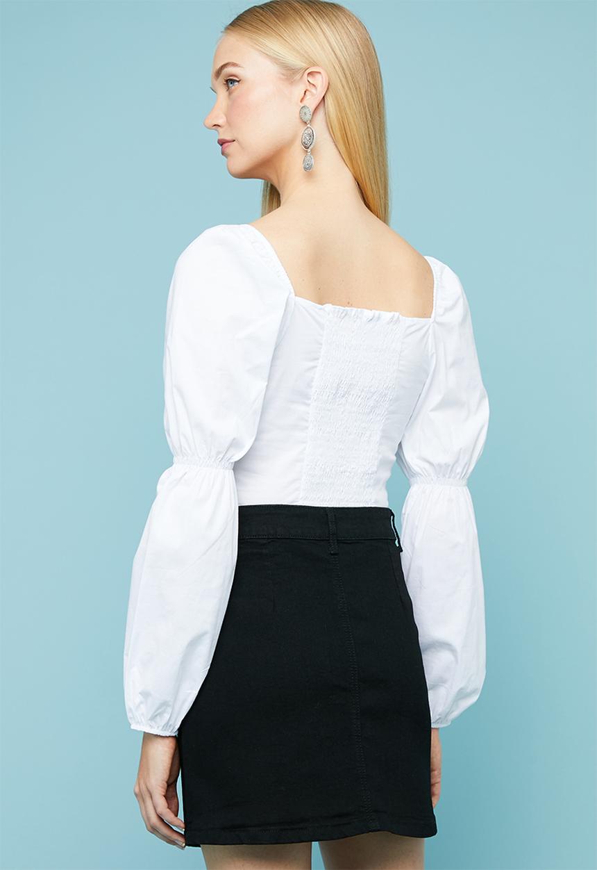 Superbalist - Square neck feminine top - white