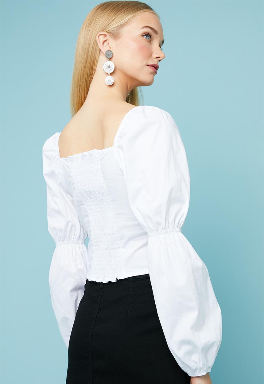 Superbalist - Square neck feminine top - white
