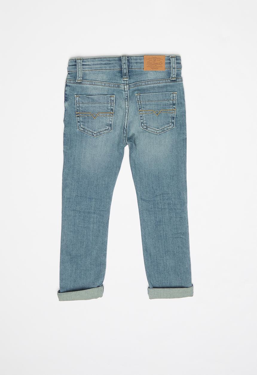 POLO - Boys logan distressed slim fit jean - blue 
