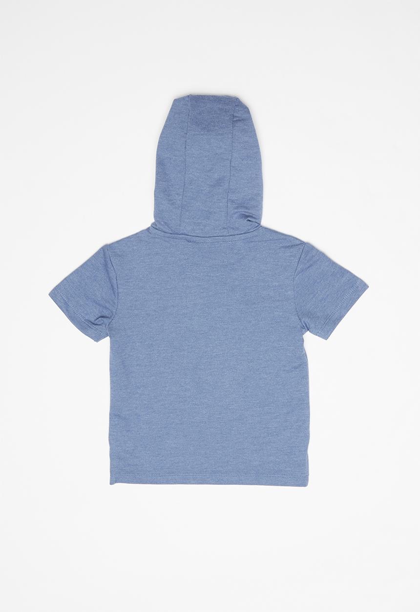 POLO - Boys Jason short sleeve hooded pullover - blue