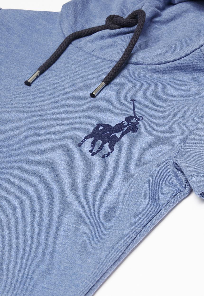 POLO - Boys Jason short sleeve hooded pullover - blue