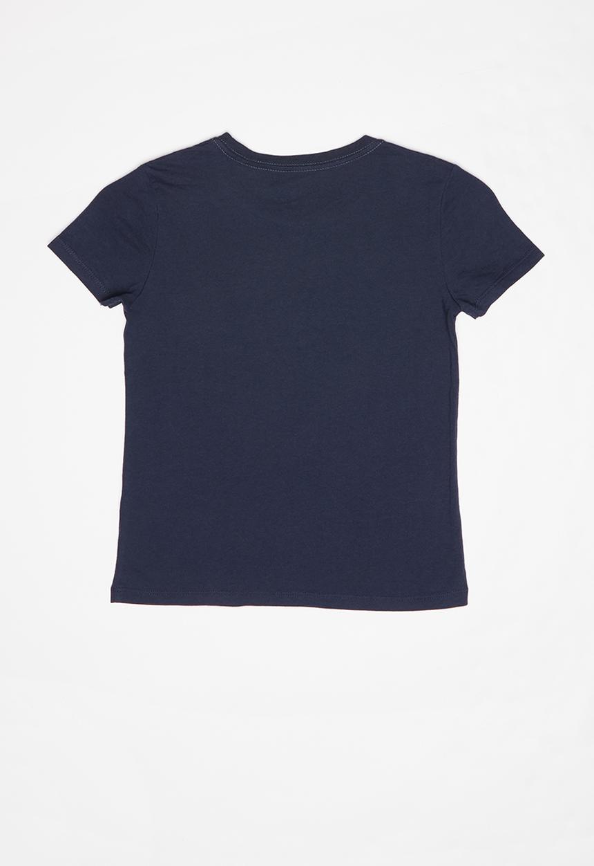 GUESS - Teens short sleeve guess tri raised tee - blue