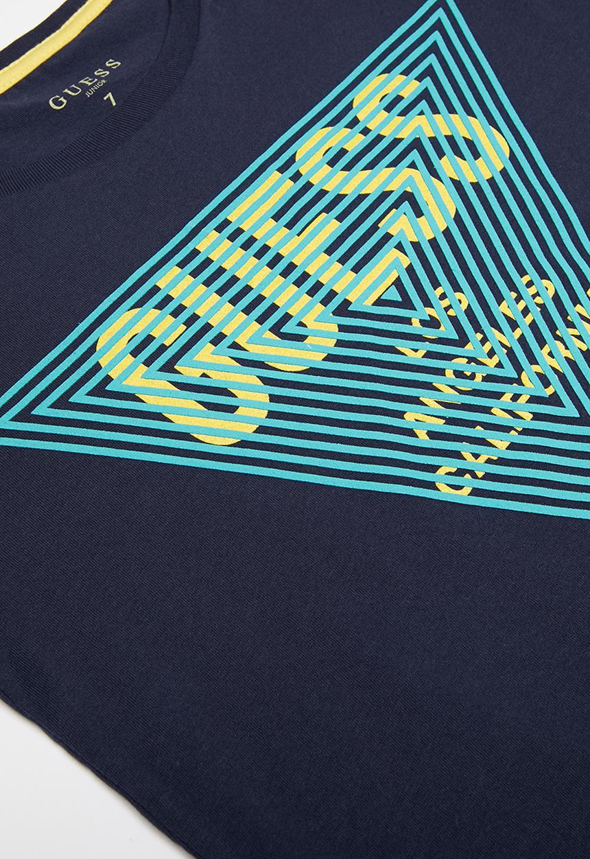GUESS - Teens short sleeve guess tri raised tee - blue
