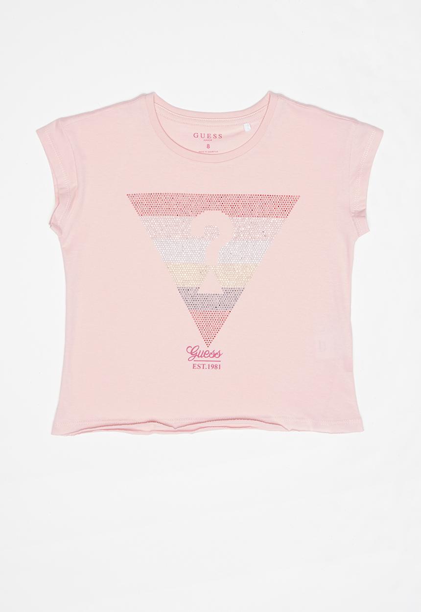 GUESS - Teens short sleeve rainbow tri tee - pink