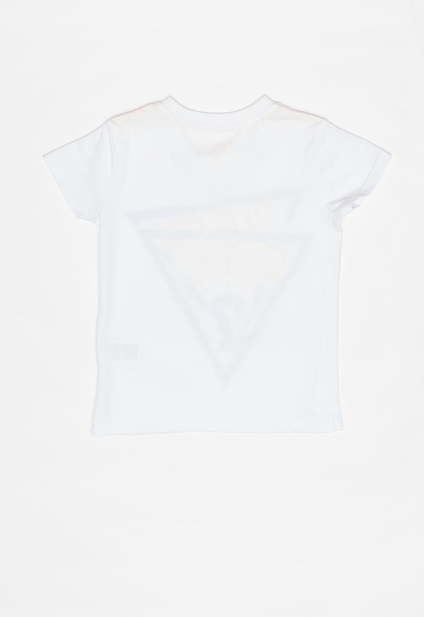 GUESS - Boys short sleeve tri in tri v-neck tee - white