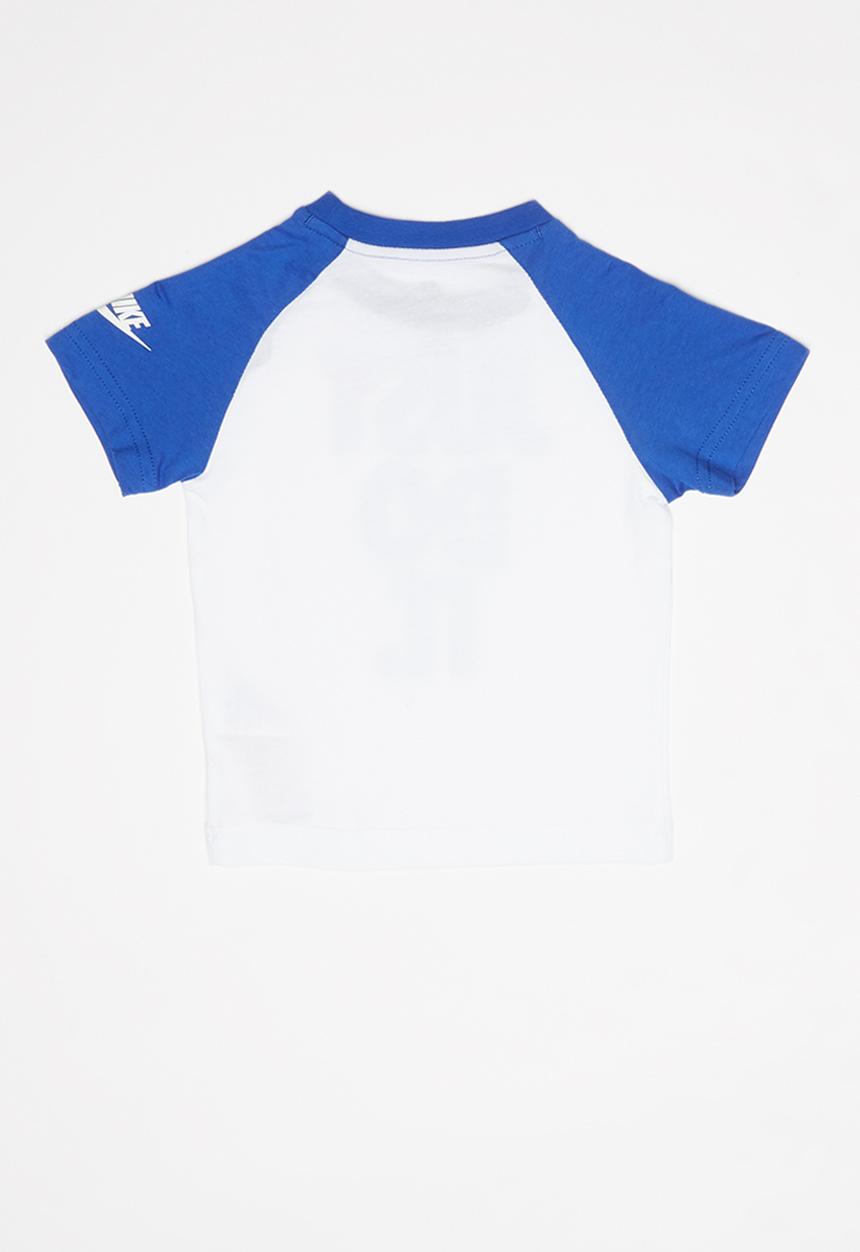 Nike - Short sleeve raglan tee - white & blue 