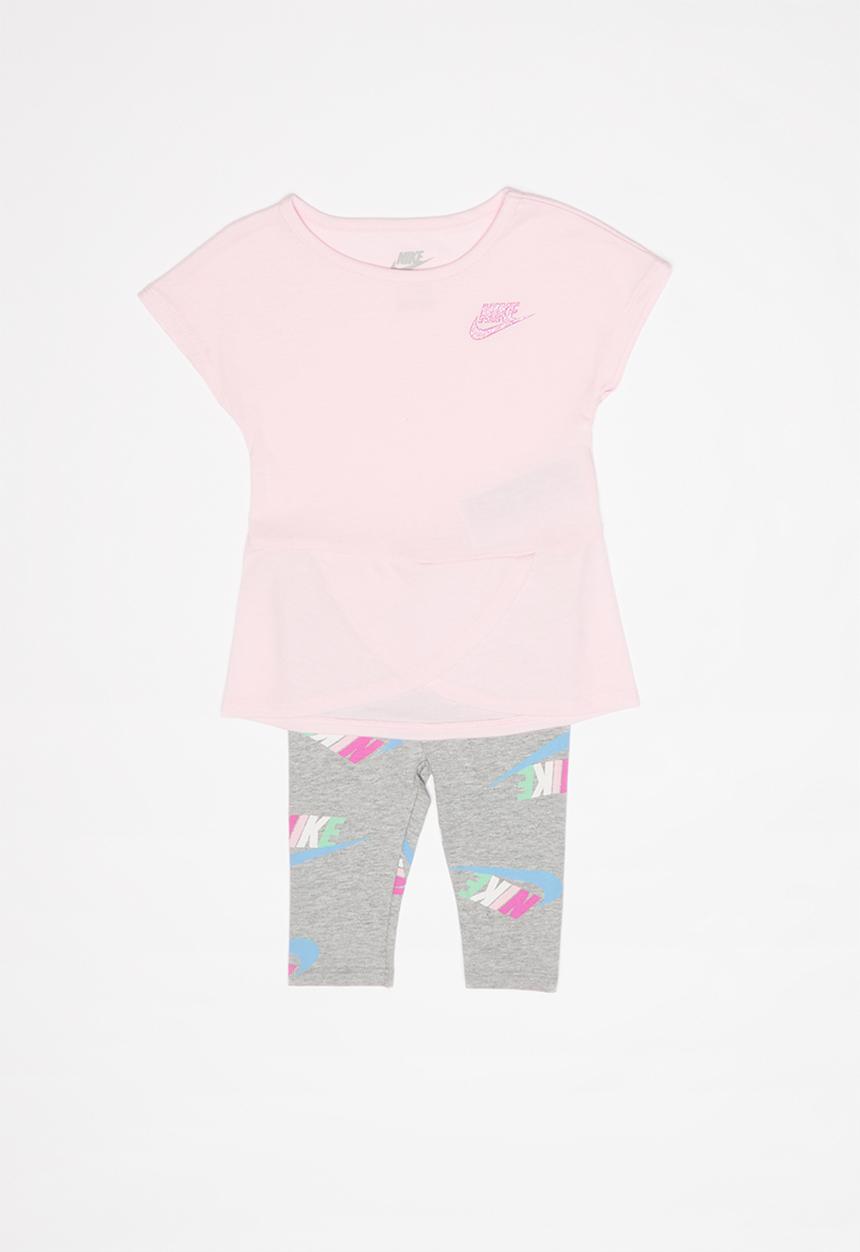 Nike - Toss tunic & tights set - grey & pink